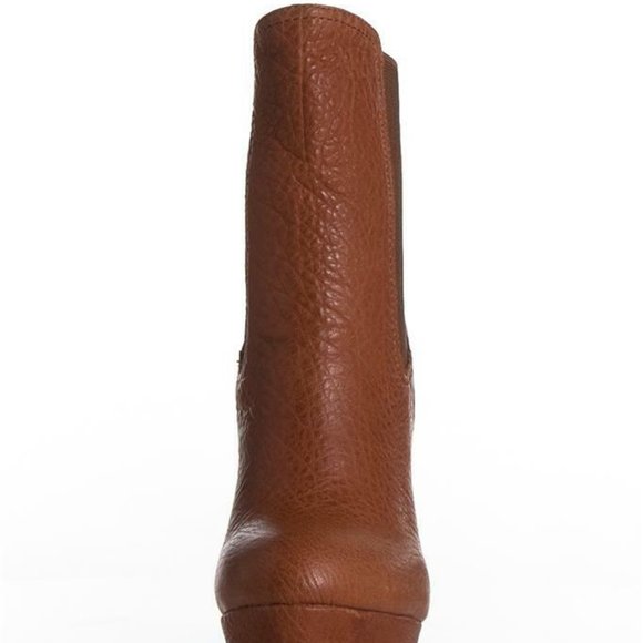 Plomo Isabella Boot Wood Elephant Ankle Brown Elastic Leather Textured Designer - Picture 2 of 5